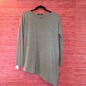 Asymmetrical gray longsleeve top